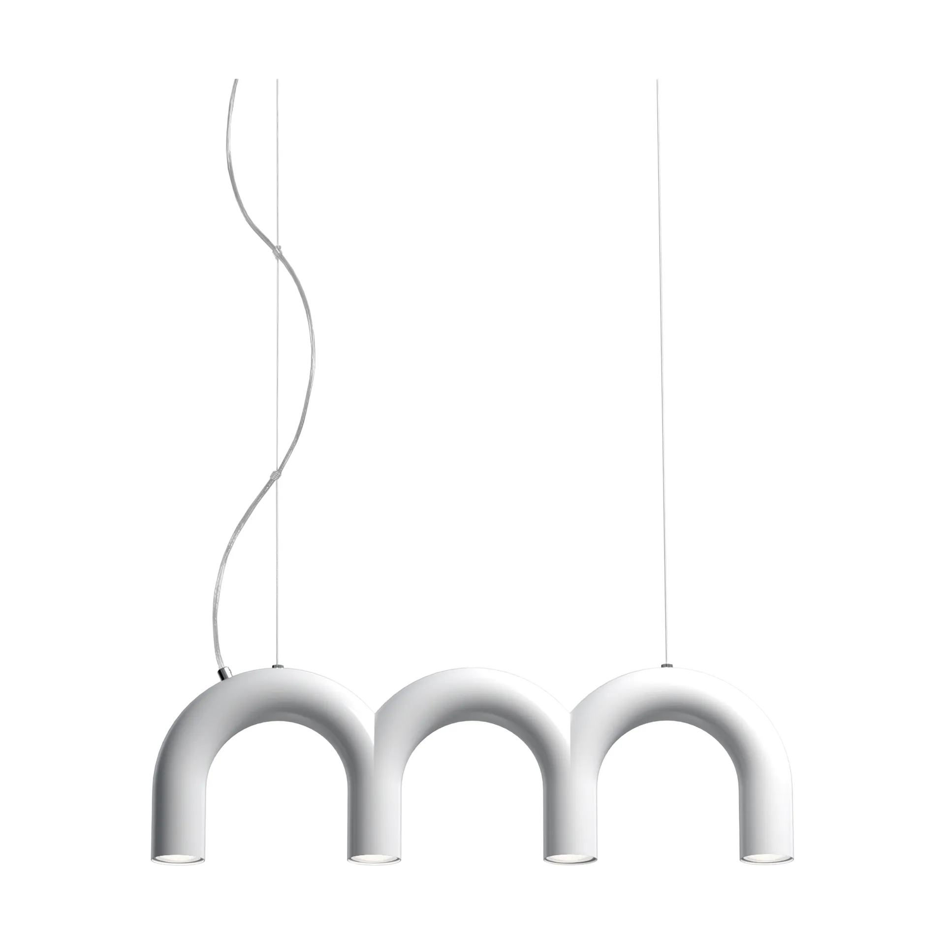 Arch Triplette pendant lamp, White, 65.6 cm Oblure