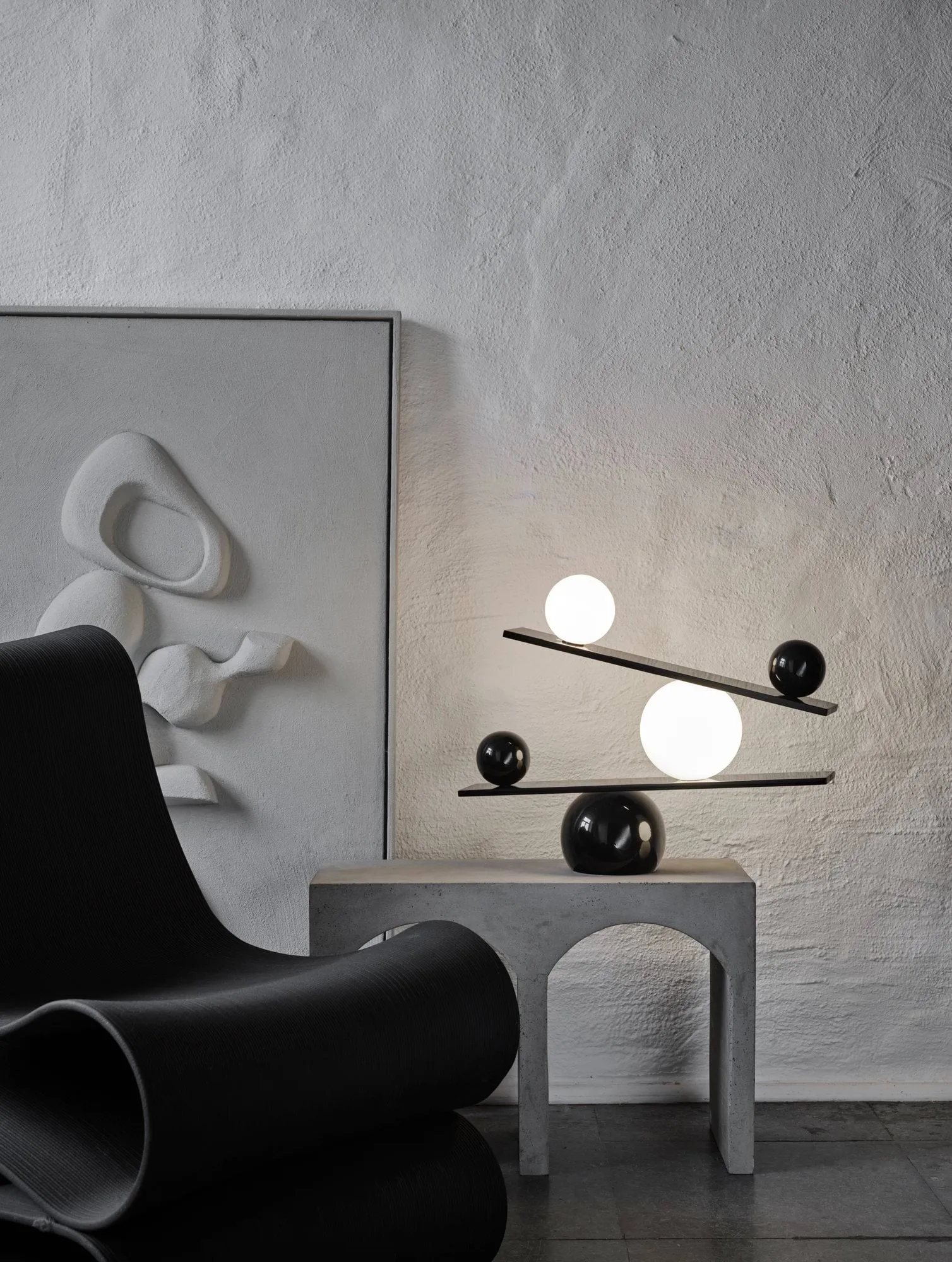 Balance table lamp, Black, v2 Oblure