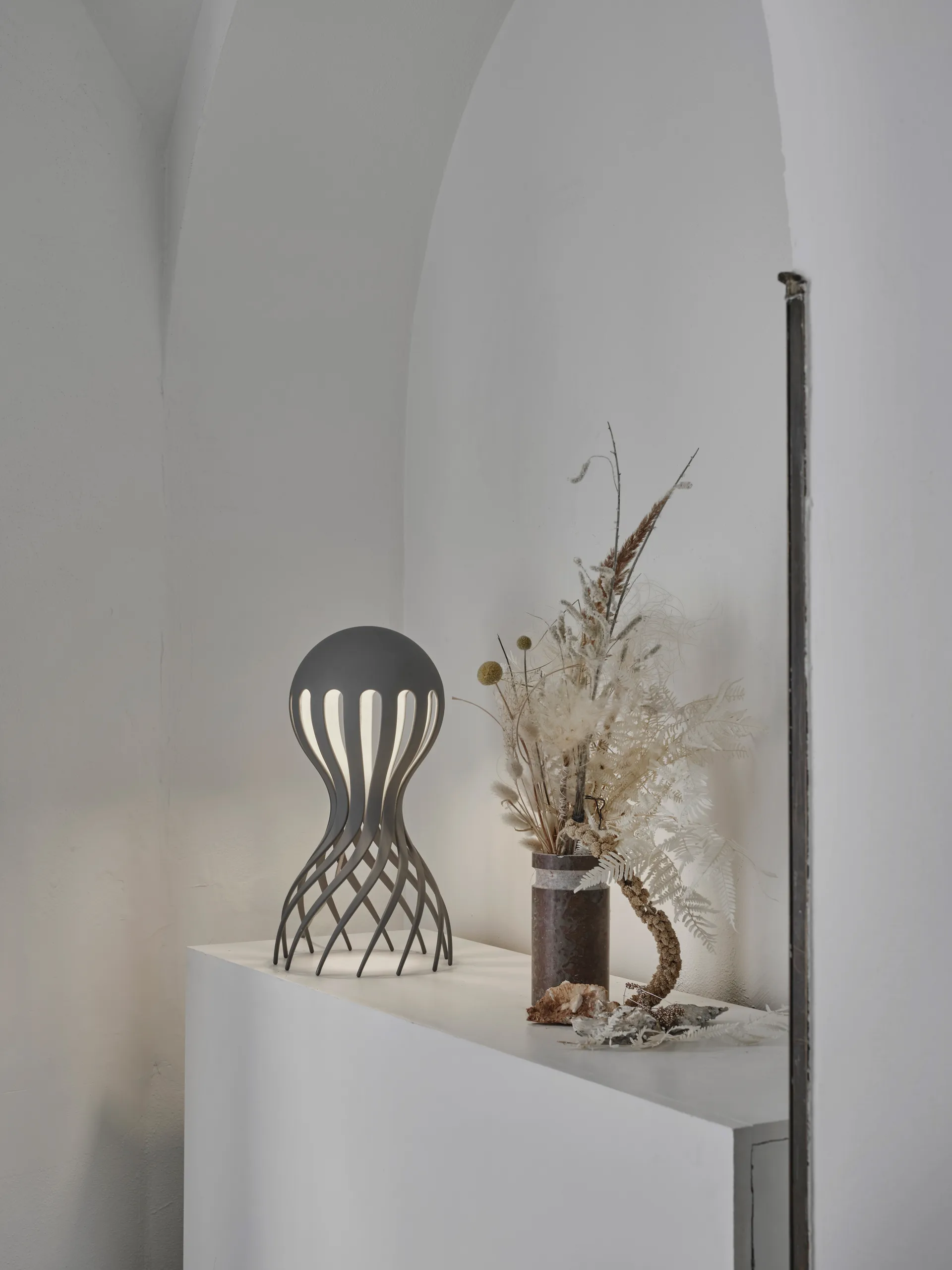 Cirrata table lamp 44.4 cm, Grey Oblure