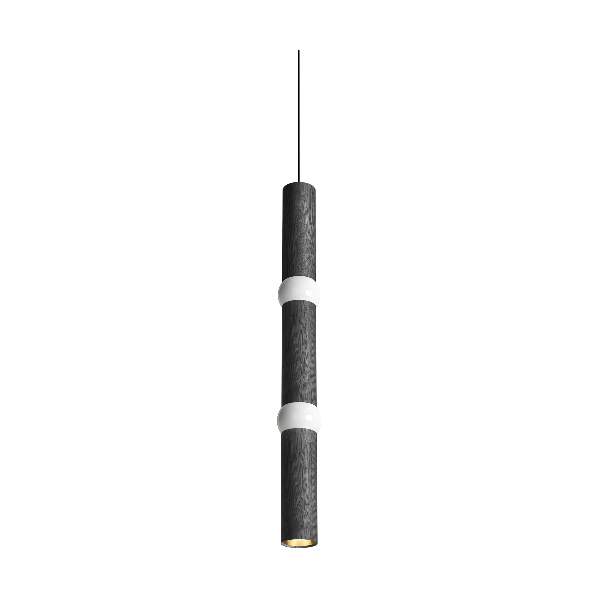 Lightbone pendant lamp, Large 83.6 cm, black oak Oblure