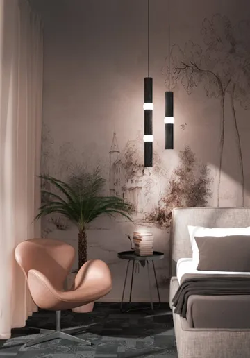 Lightbone pendant lamp - Large 83.6 cm, black oak - Oblure