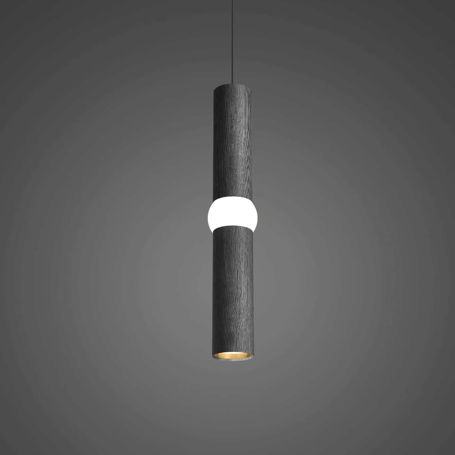 Lightbone pendant lamp, Medium 53.8 cm, black oak Oblure