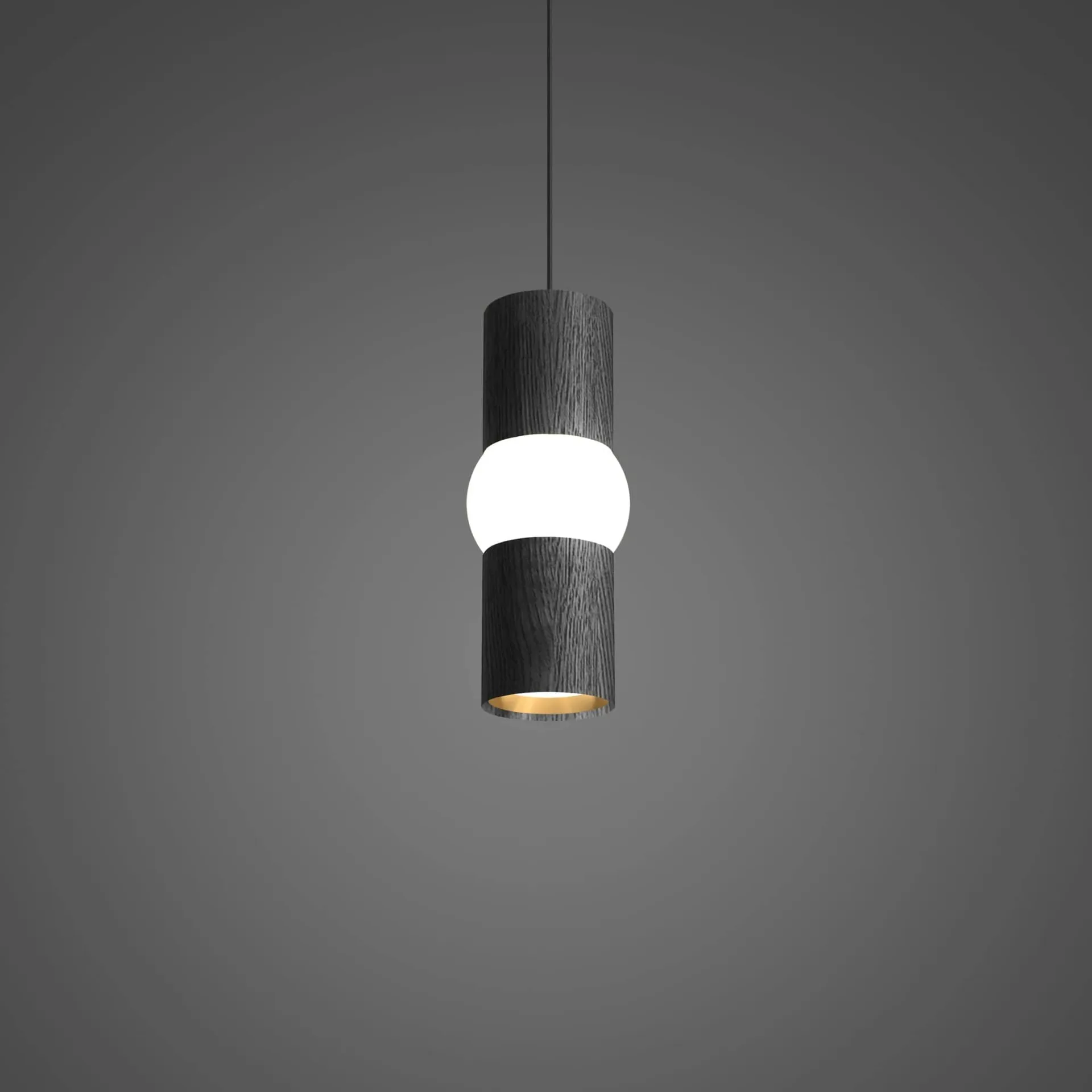 Lightbone pendant lamp, Small 24 cm, black oak Oblure