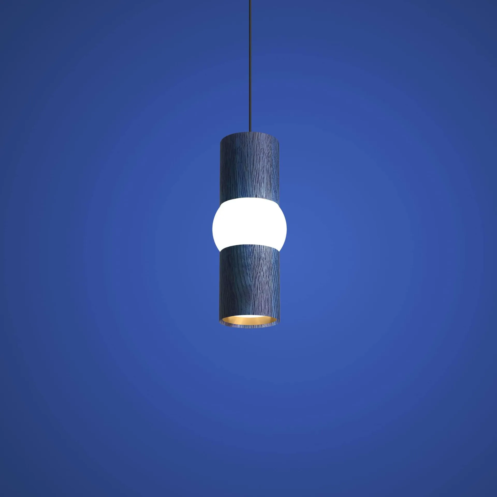 Lightbone pendant lamp, Small 24 cm, blue oak Oblure