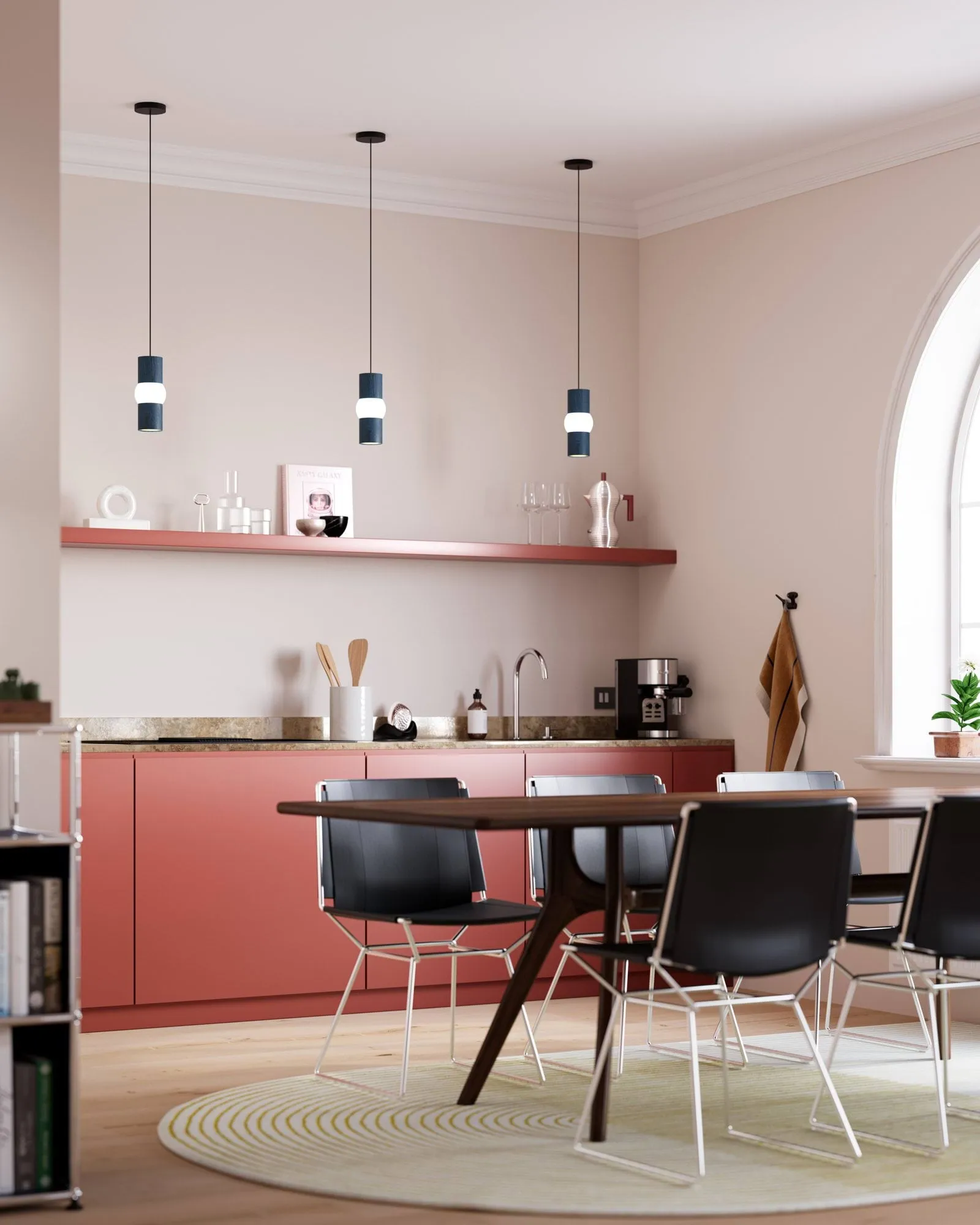 Lightbone pendant lamp, Small 24 cm, blue oak Oblure