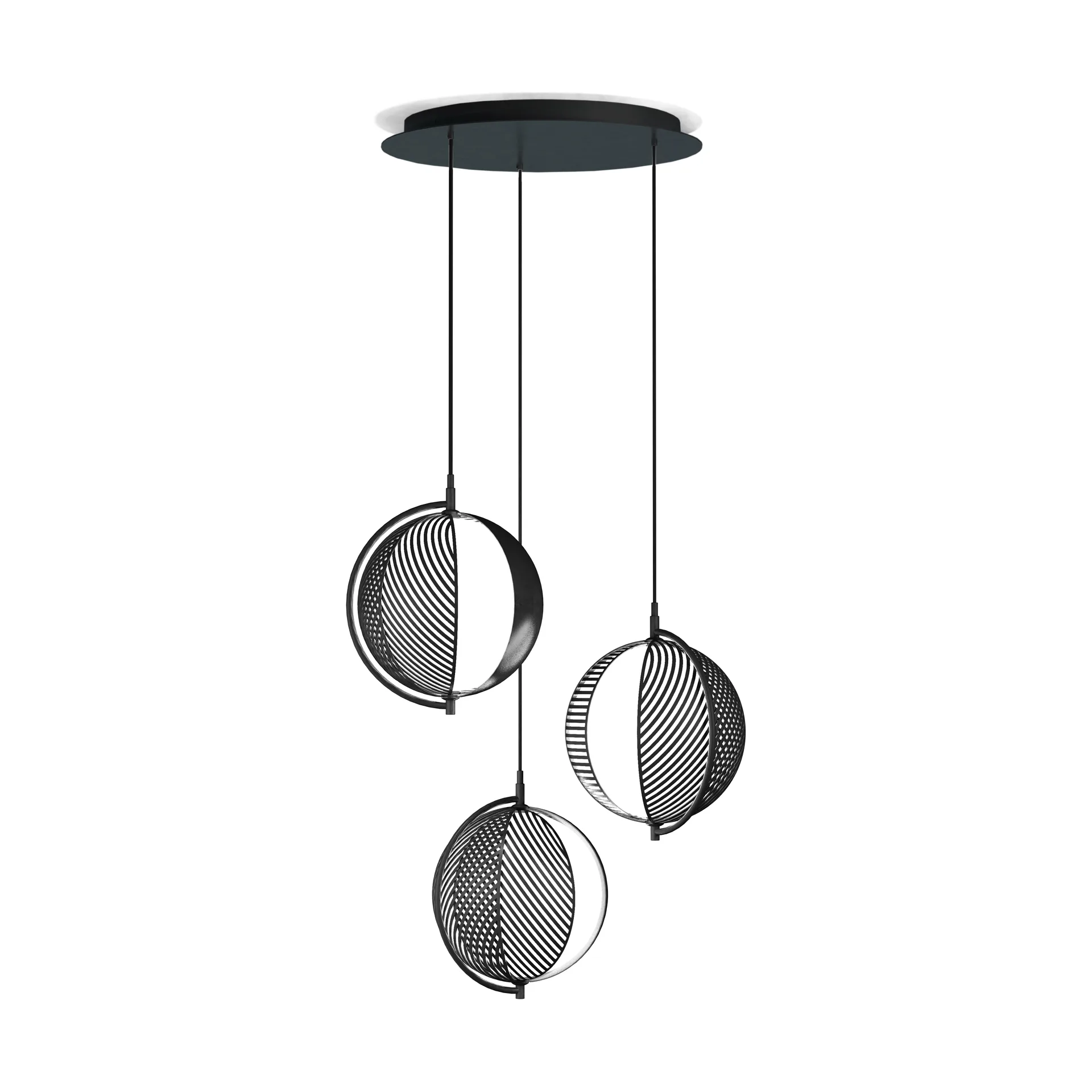 Mondo triplette pendant, Black Oblure