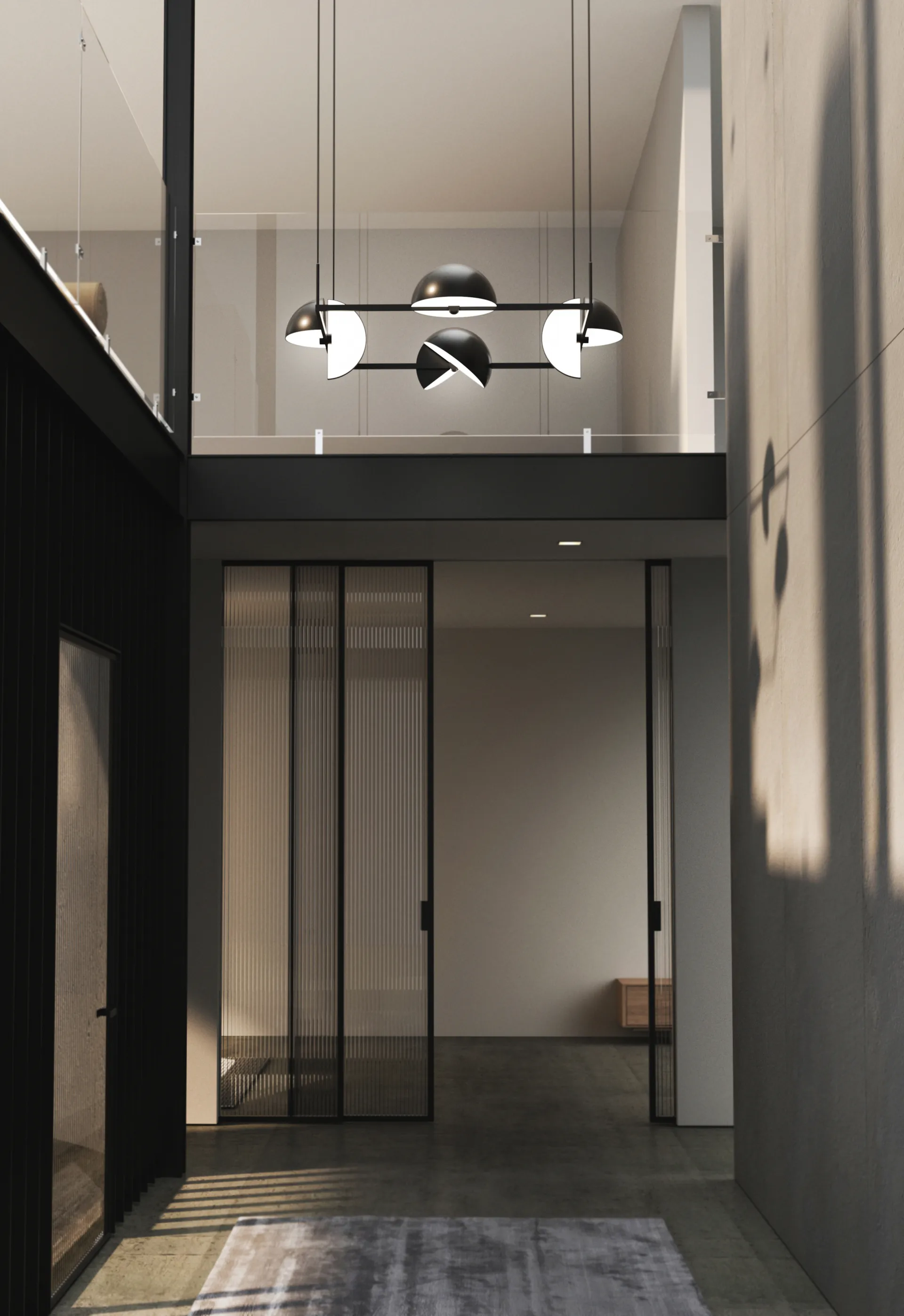 Trapeze quartet pendant 113.5x113.5 cm, Black Oblure