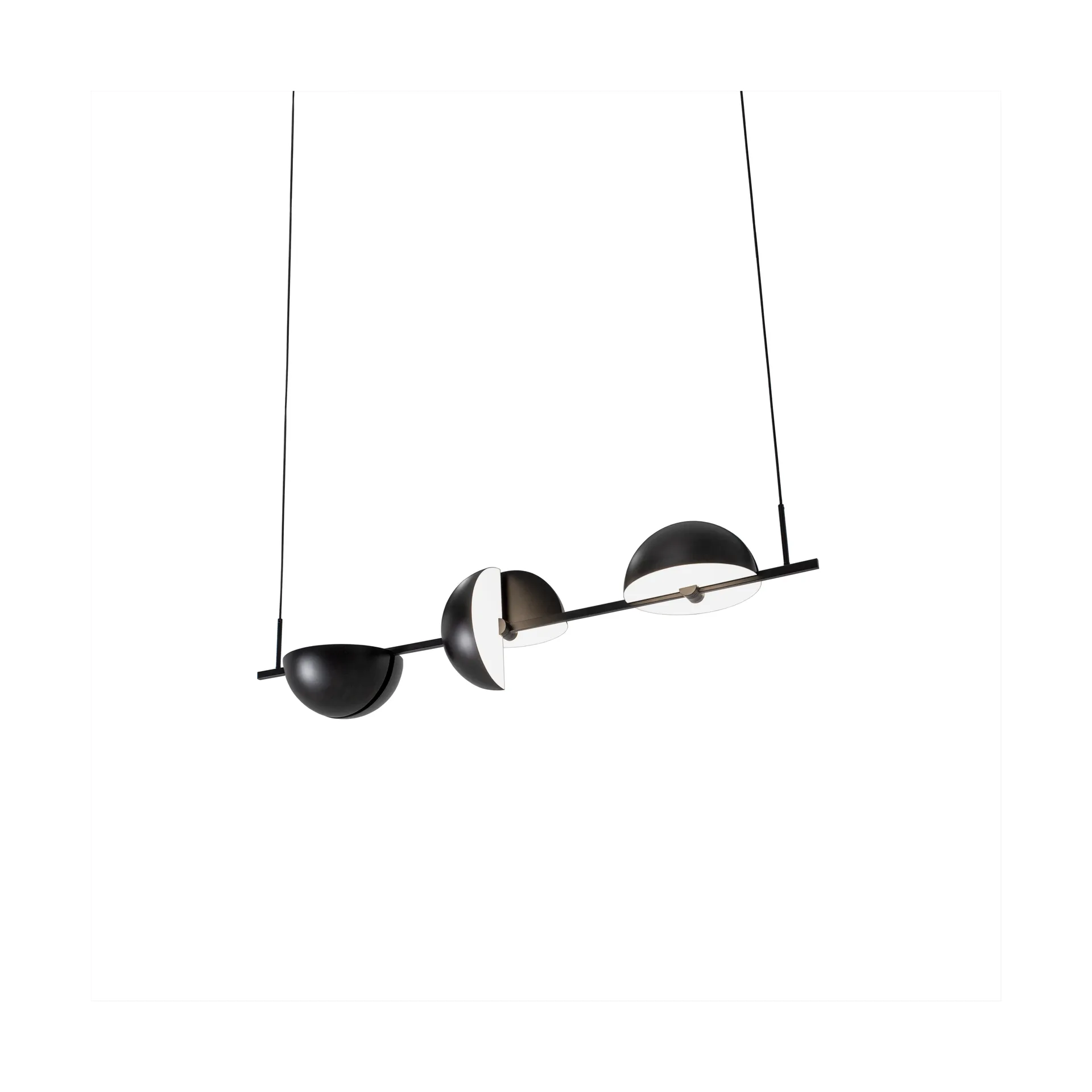 Trapeze triplet pendant 140 cm, Black Oblure