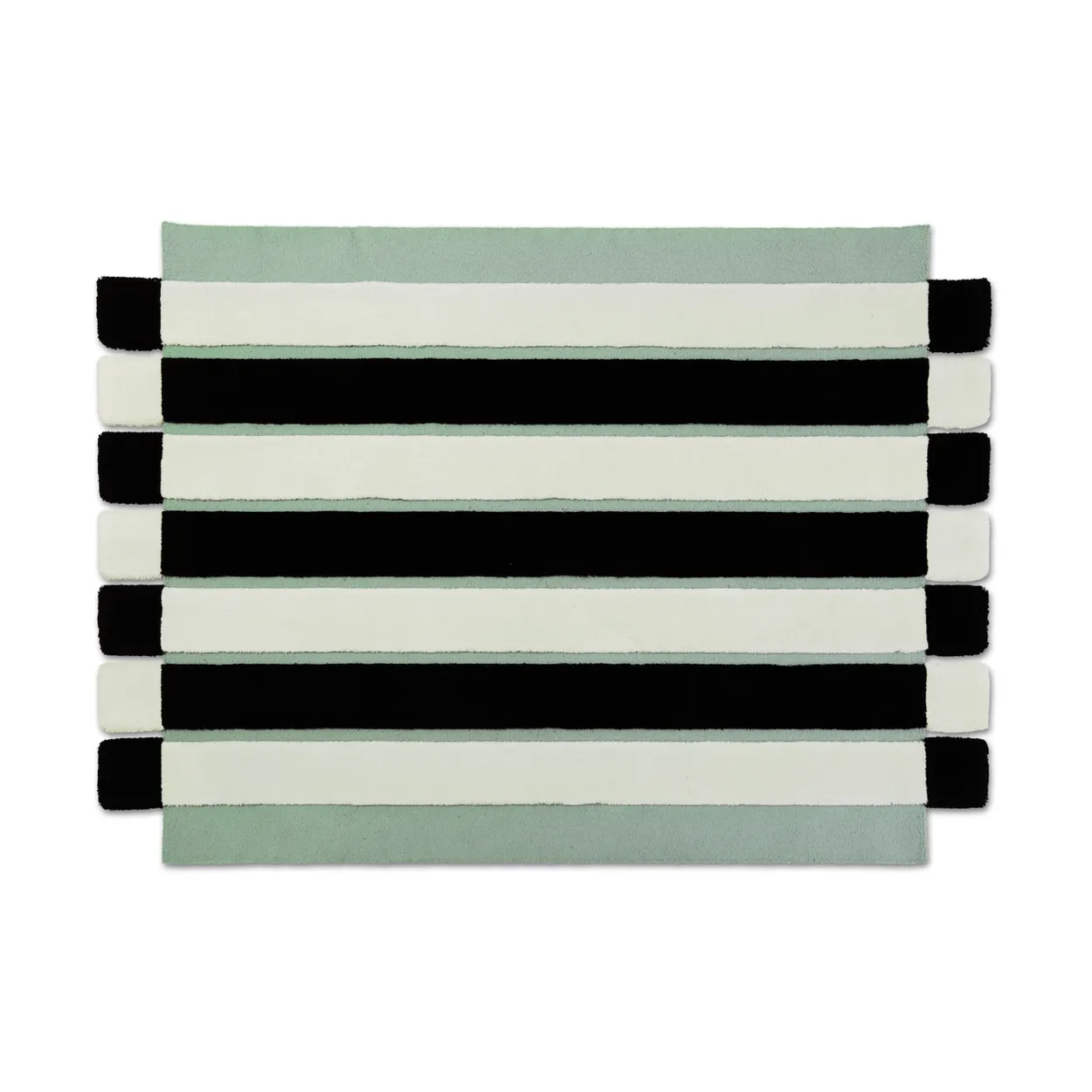 Ogeborg ODC Segment Rug Collection Stripe Chess carpet Mint-white-black, 179x250 cm