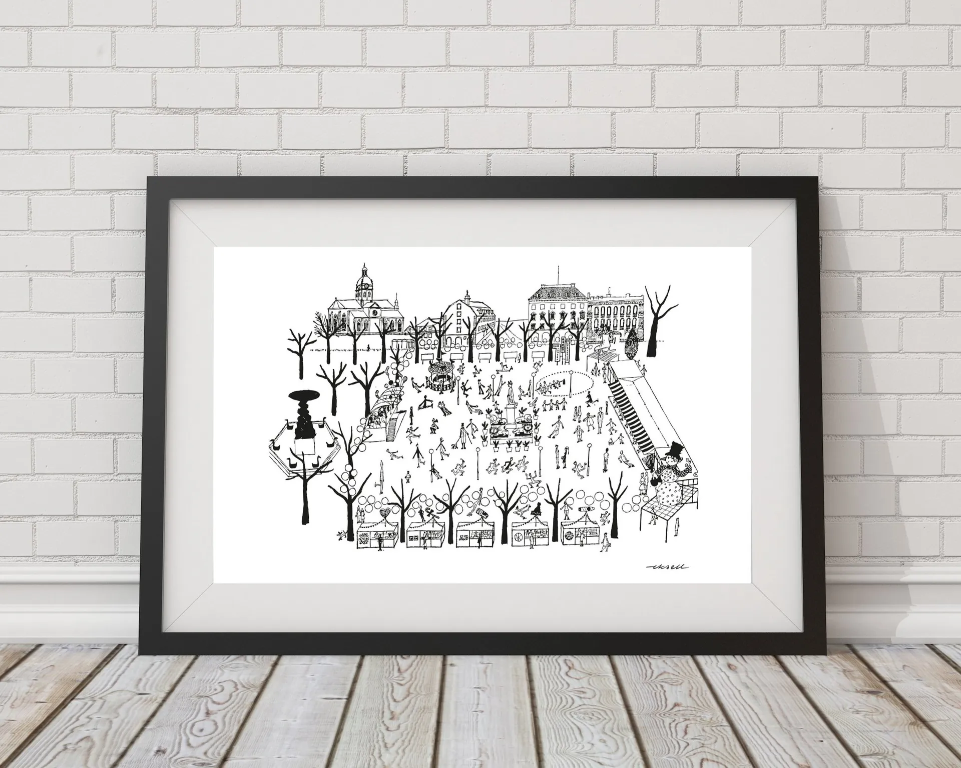 Kungsträdgården poster, 50x70 cm Olle Eksell