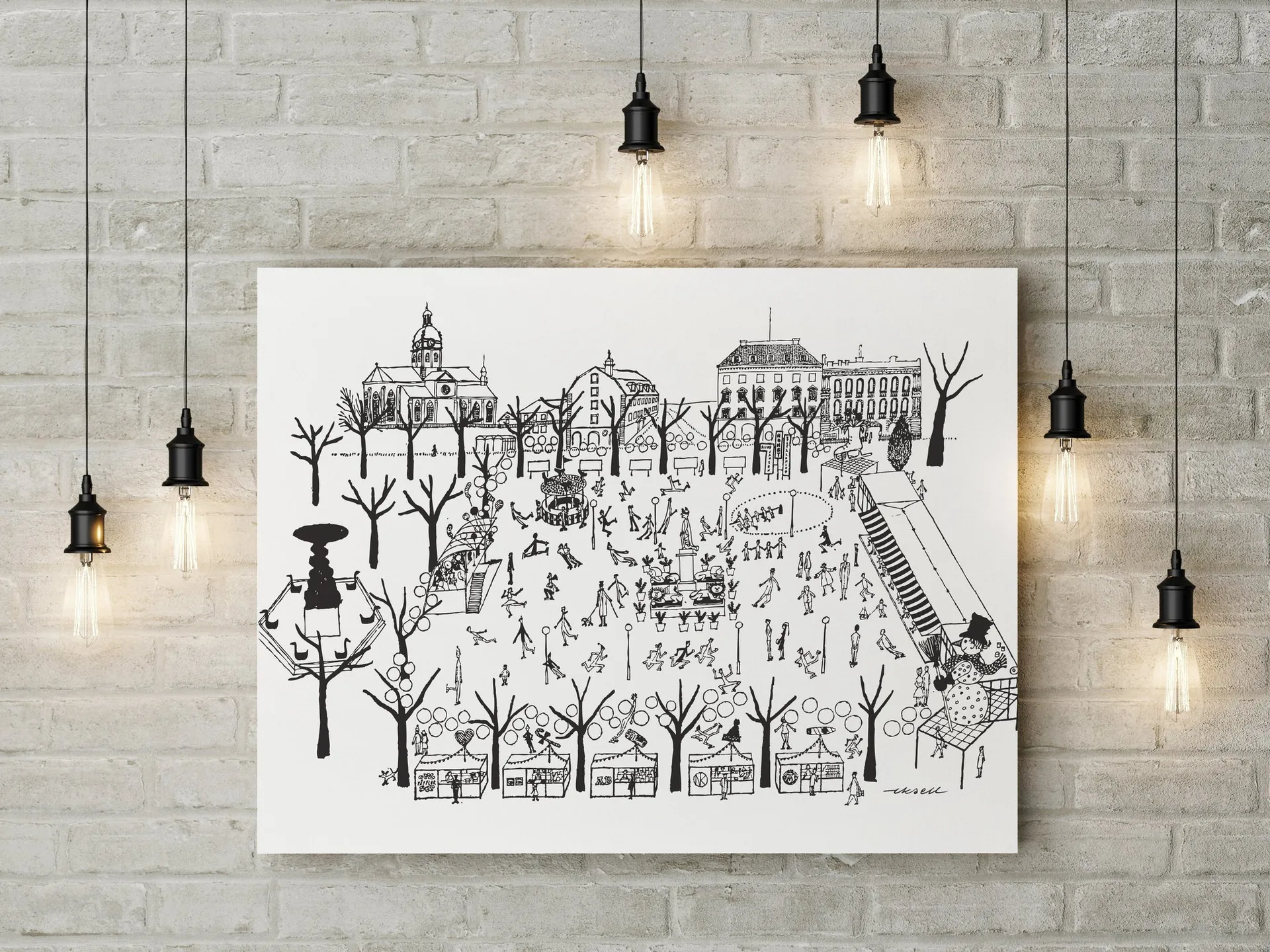 Kungsträdgården poster, 50x70 cm Olle Eksell