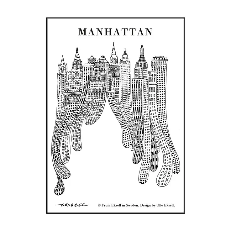 Manhattan poster, 50x70 cm Olle Eksell