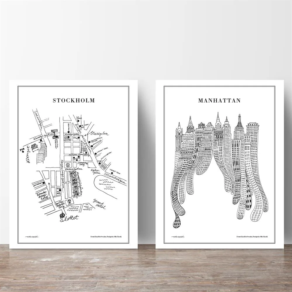 Manhattan poster, 50x70 cm Olle Eksell