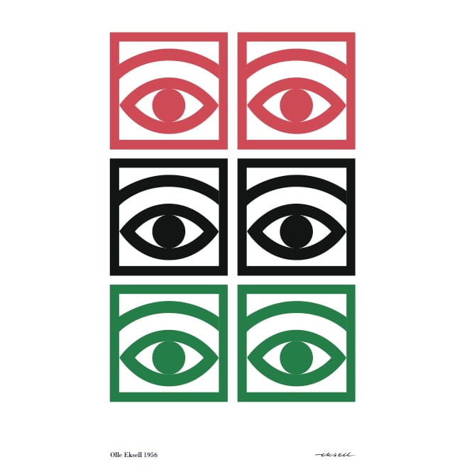 Ögon color poster - 50x70 cm - Olle Eksell