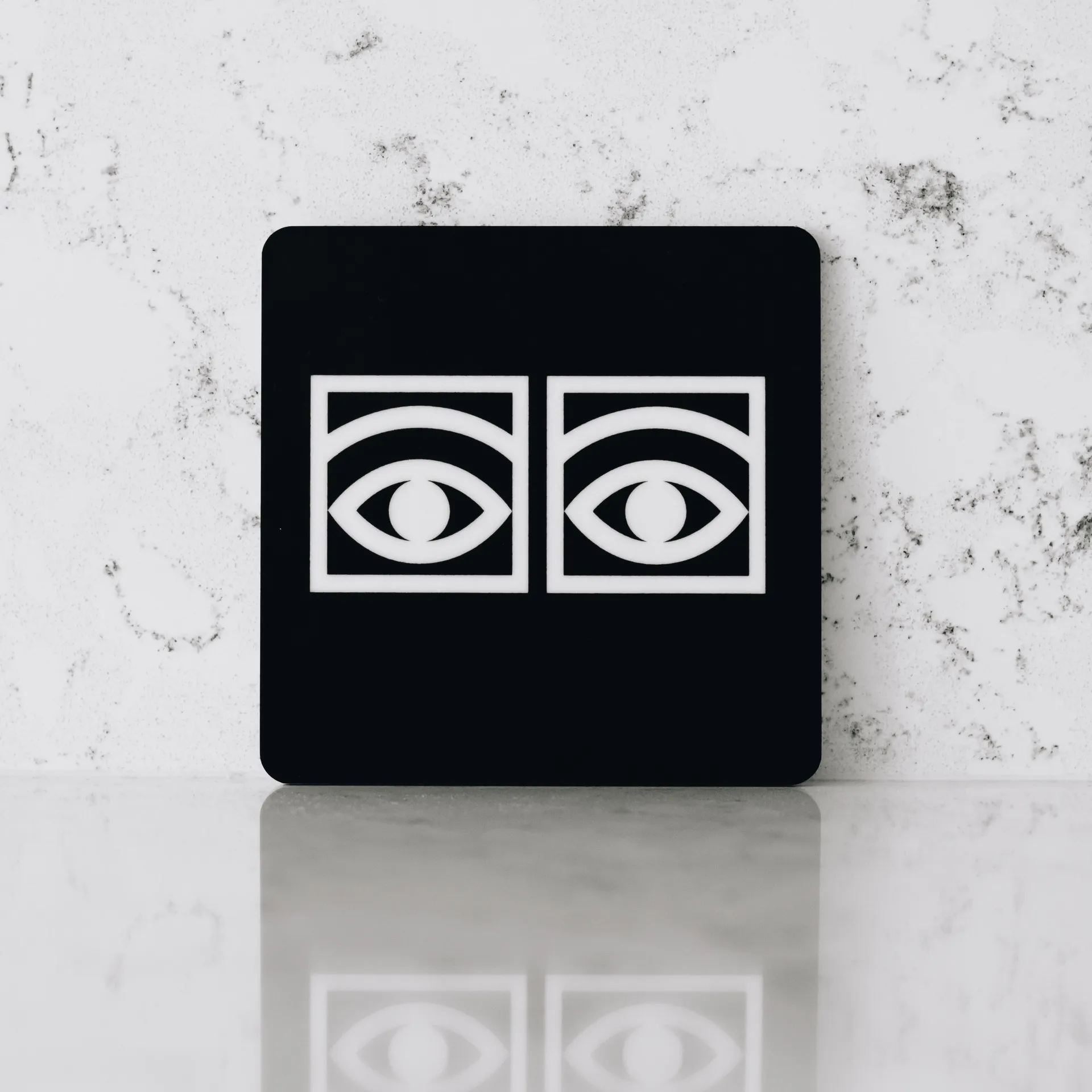 Ögon glass coasters 4-pack, Black Olle Eksell