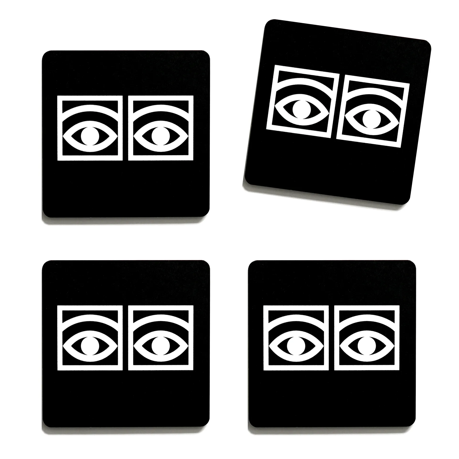 Ögon glass coasters 4-pack, Black Olle Eksell