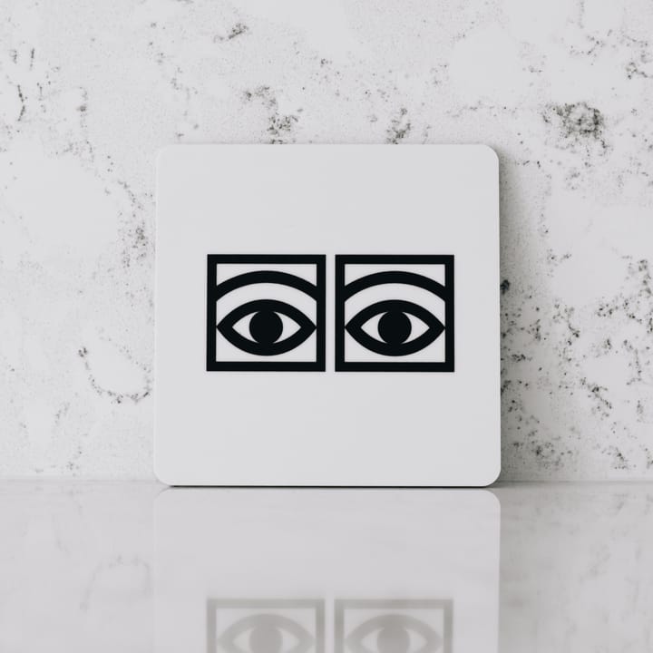Ögon glass coasters 4-pack, White Olle Eksell