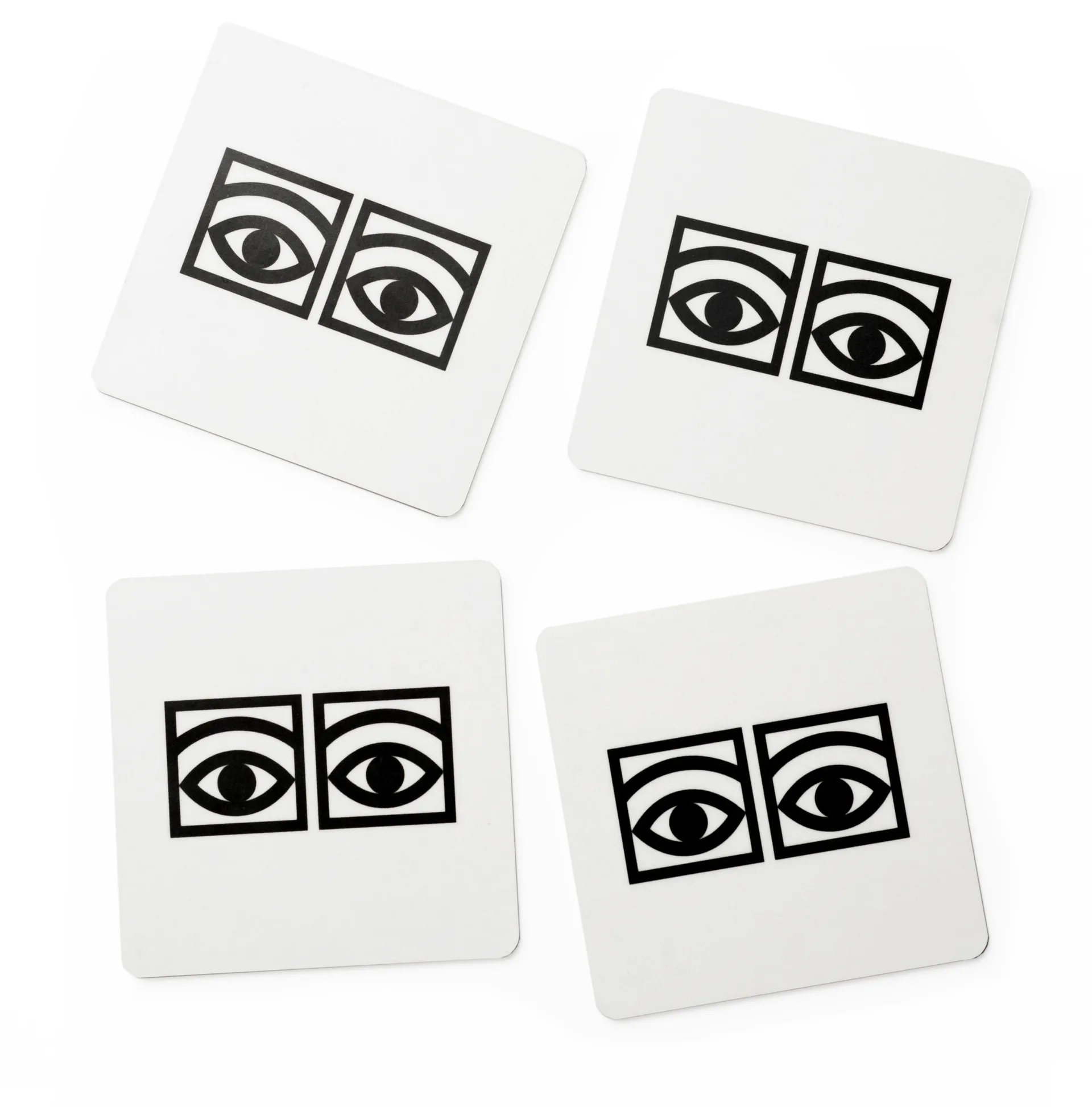 Ögon glass coasters 4-pack, White Olle Eksell
