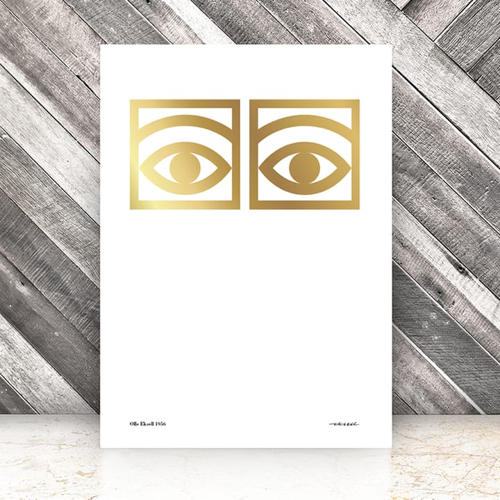 Ögon gold poster - 50x70 cm - Olle Eksell
