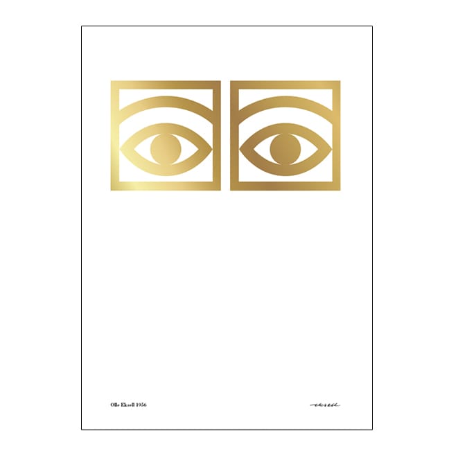 Ögon gold poster - 50x70 cm - Olle Eksell