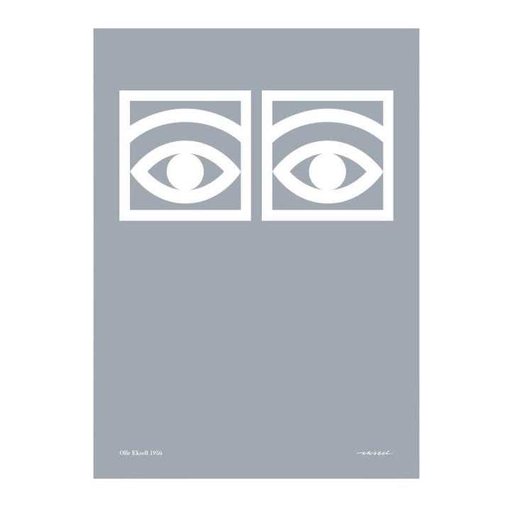 Ögon grey poster - 50x70 cm - Olle Eksell
