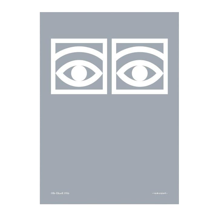 Ögon grey poster - 50x70 cm - Olle Eksell