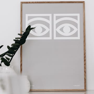 Ögon grey poster - 50x70 cm - Olle Eksell