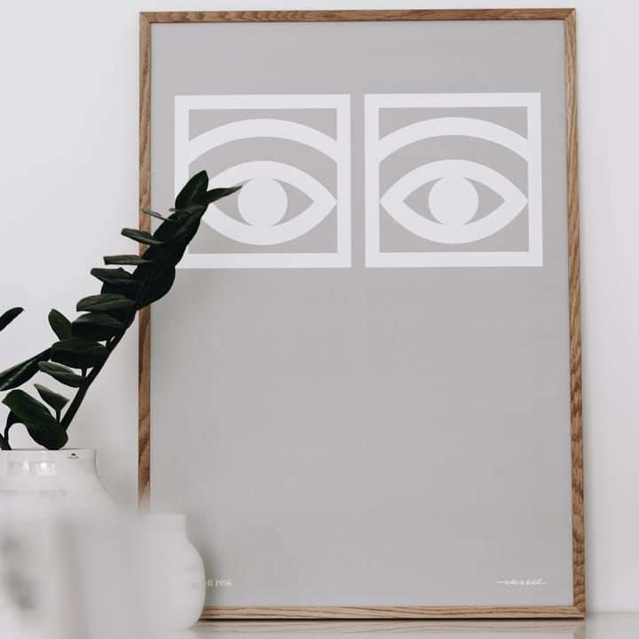 Ögon grey poster, 50x70 cm Olle Eksell