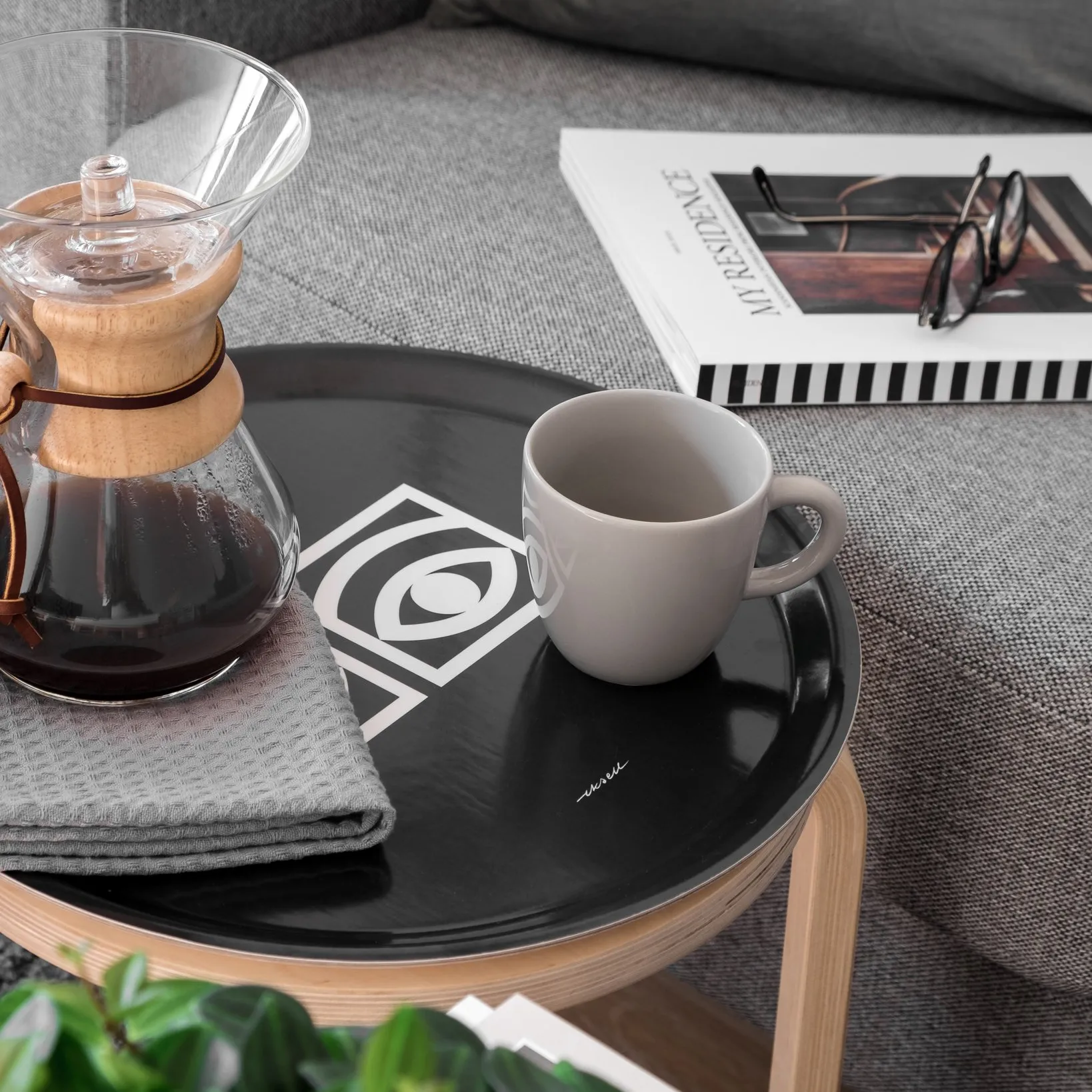 Ögon tray Ø38 cm, Black Olle Eksell