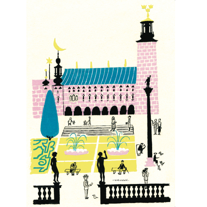 Olle Eksell Stockholm City Hall poster 50x70 cm | Scandinavian Design | Posters | Black