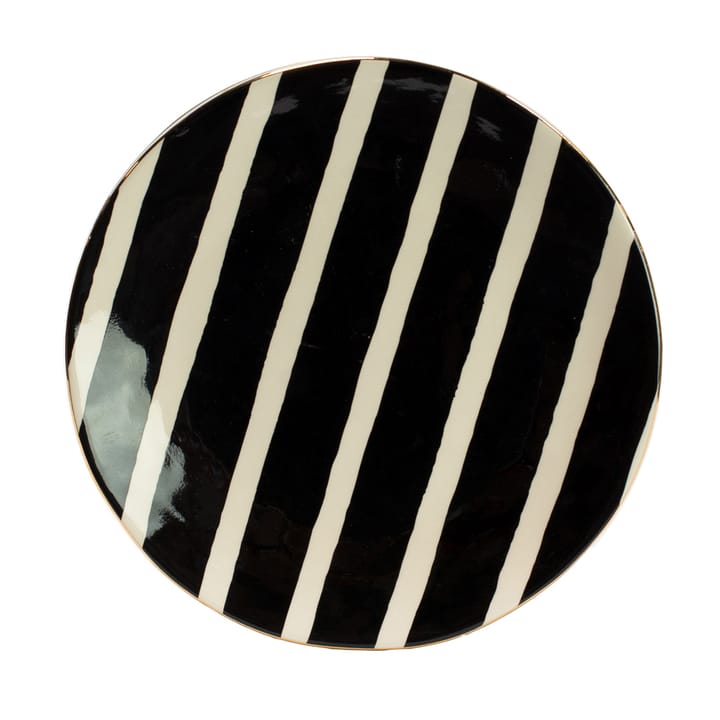 Doris plate, black and white-gold Olsson & Jensen
