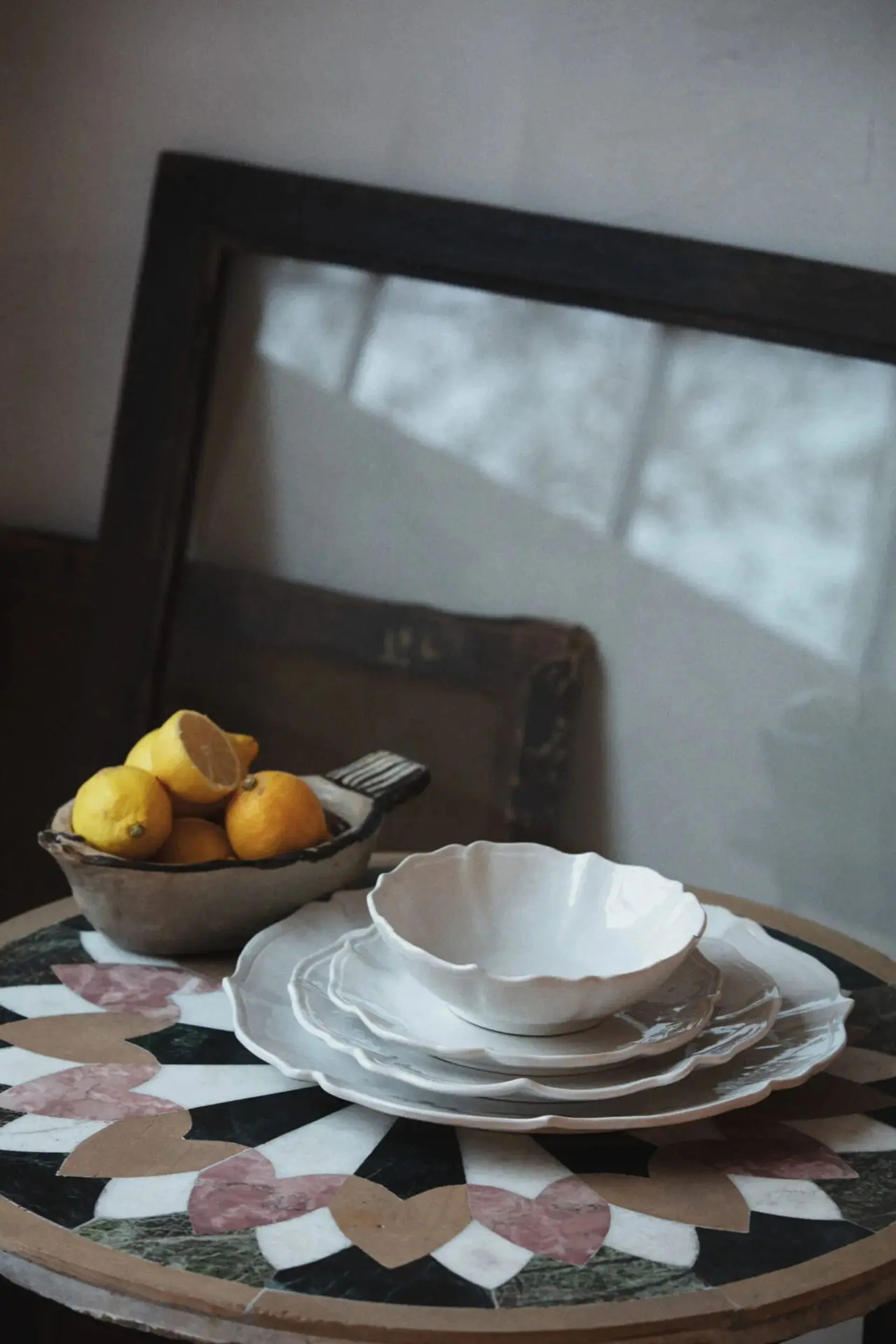 Judith large dinner plate Ø34 cm, White Olsson & Jensen