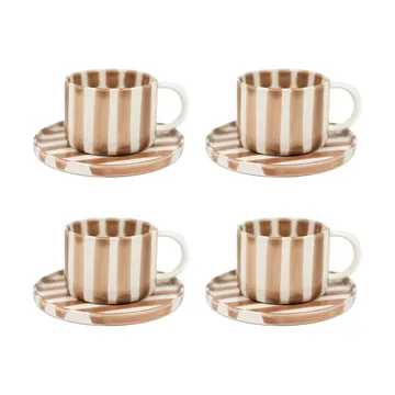 Monica cup with saucer 4-pack - Beige - undefined - Olsson & Jensen