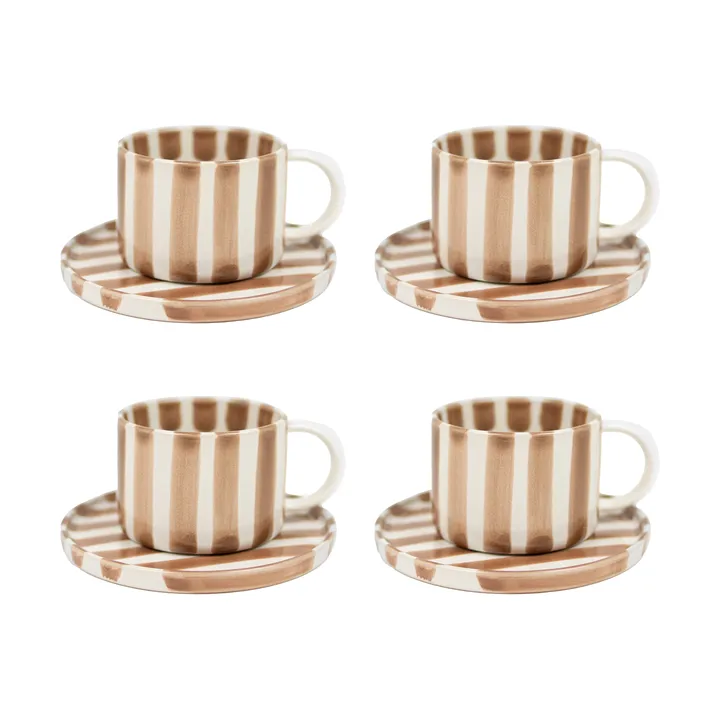 Monica cup with saucer 4-pack - Beige - undefined - Olsson & Jensen