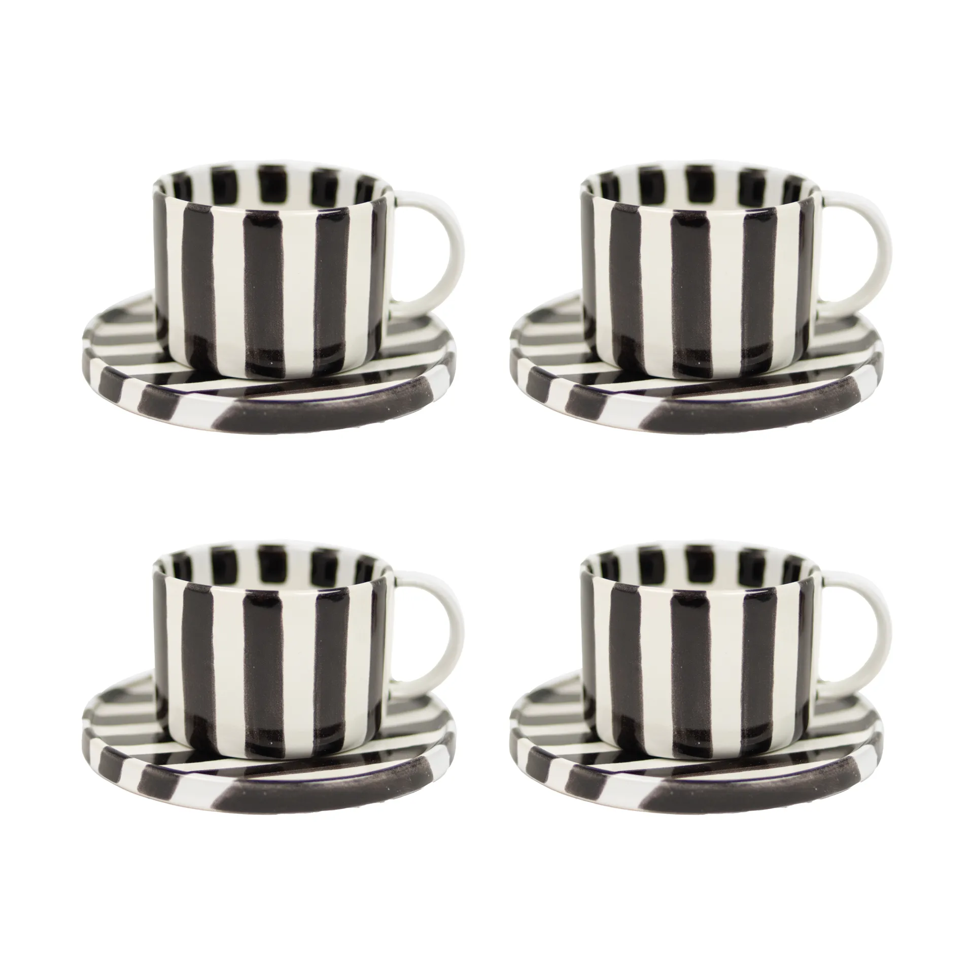 Monica cup with saucer 4-pack - Black,  Olsson & Jensen