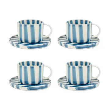 Monica cup with saucer 4-pack - Blue - undefined - Olsson & Jensen