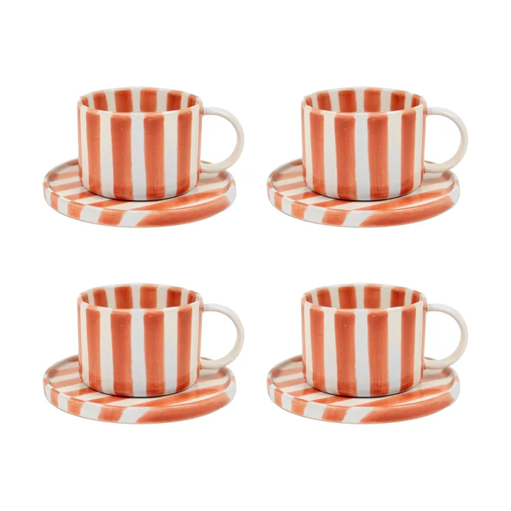 Monica cup with saucer 4-pack - Rust - undefined - Olsson & Jensen