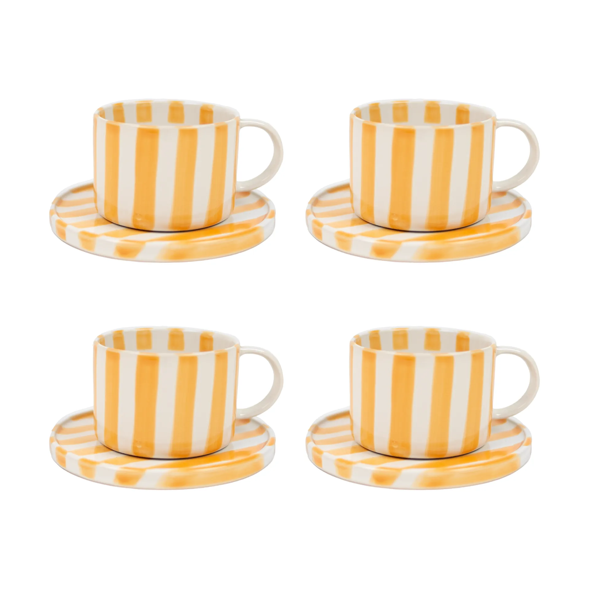 Monica cup with saucer 4-pack - Yellow Olsson & Jensen