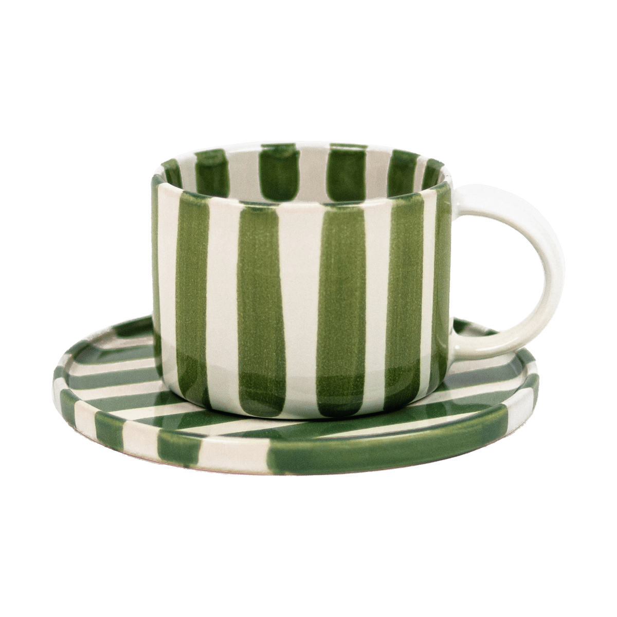 Olsson & Jensen Monica cup with saucer Green-white | Scandinavian Design | Coffee cups | Green