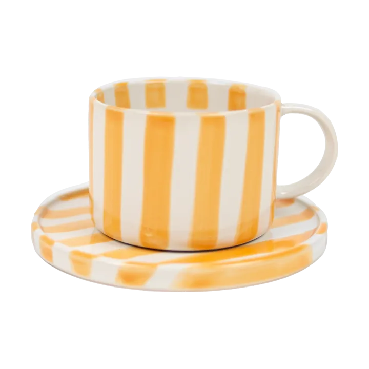 Monica cup with saucer - Yellow - Olsson & Jensen