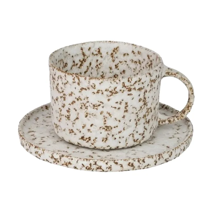 Olsson & Jensen Salt cup and saucer Beige-white | Scandinavian Design | Coffee cups | Beige