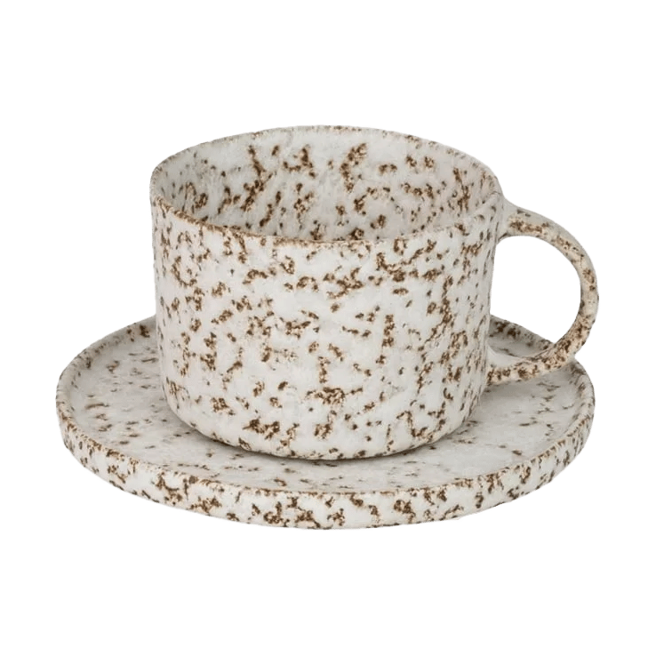 Olsson & Jensen Salt cup and saucer Beige-white