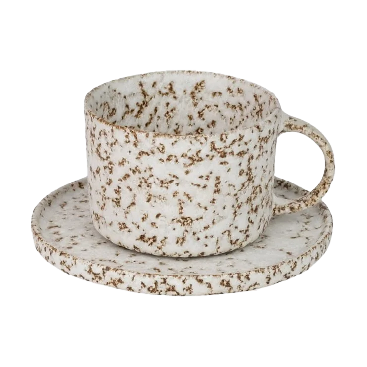 Olsson & Jensen Salt cup and saucer Beige-white | Scandinavian Design | Coffee cups | Beige