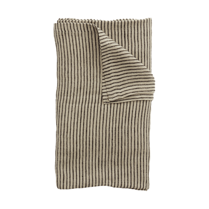 Stripe linen tablecloth 150x300 cm - Black sand - Olsson & Jensen