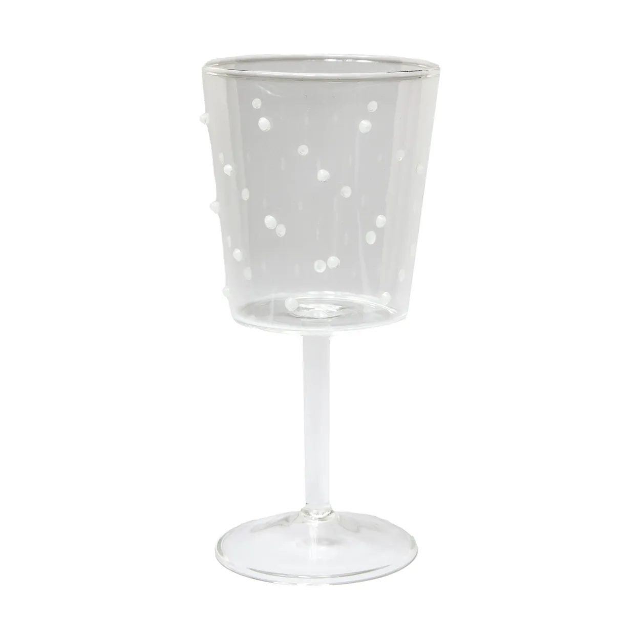 Olsson & Jensen Venezia wine glass White dots | Scandinavian Design | Wine glasses | Transparent
