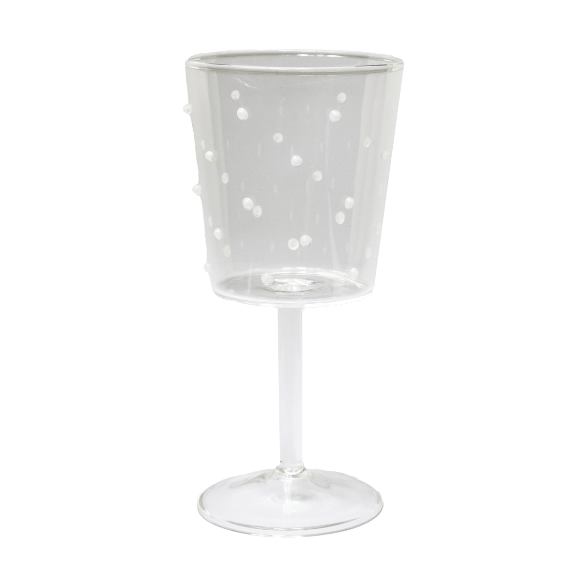 Olsson & Jensen Venezia wine glass White dots | Scandinavian Design | Wine glasses | Transparent