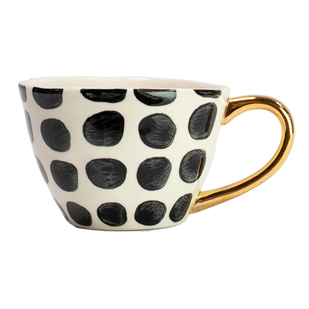 Olsson & Jensen Vigdis cup black and white-gold | Scandinavian Design | Coffee cups | Black