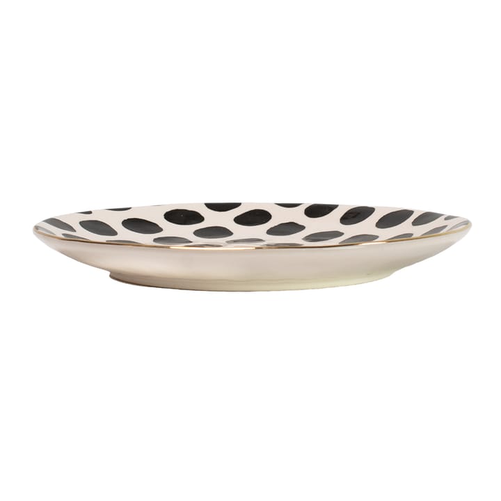 Vigdis plate, black and white-gold Olsson & Jensen