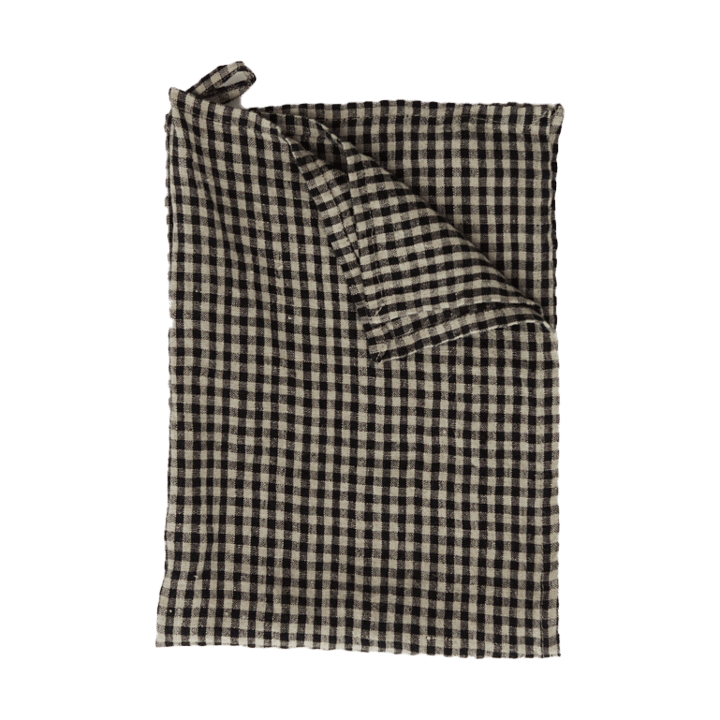 Whip tea towel linen 45x65 cm - Black Sand - Olsson & Jensen