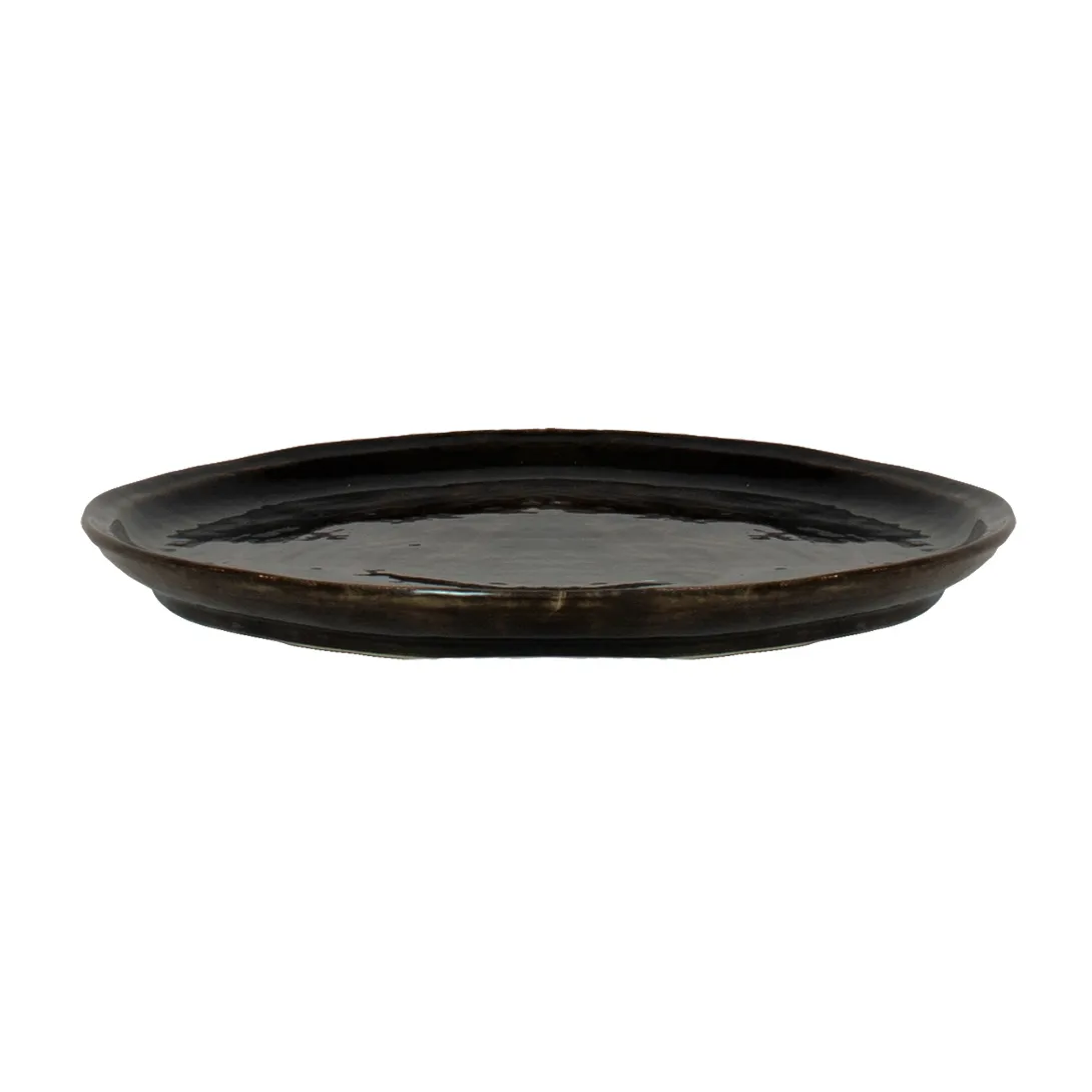 Yuki dinner plare, brown-black Olsson & Jensen
